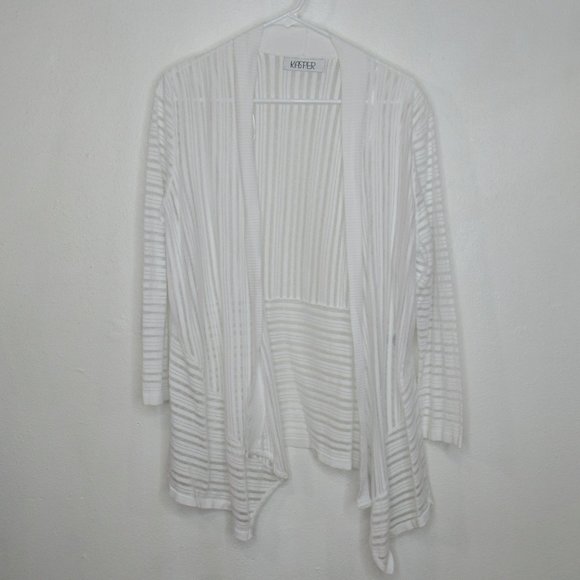 Kasper Women Open Front Flyaway Cardigan Size L - Picture 2 of 6